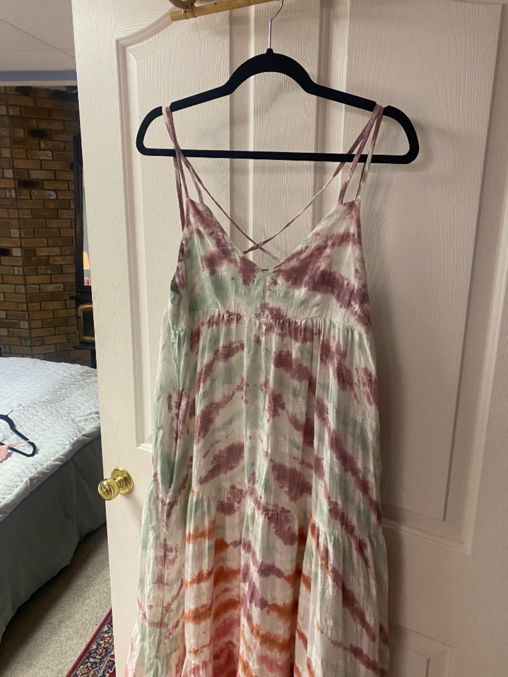 Young Broke & Fabulous Patio Tie Dye Maxi Dress L - Picture 4 of 4